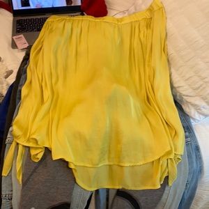 yellow off the shoulder top